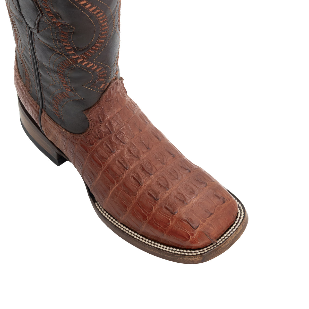 Bota Vaquera Horma Bulldog Piel Cocodrilo Cola