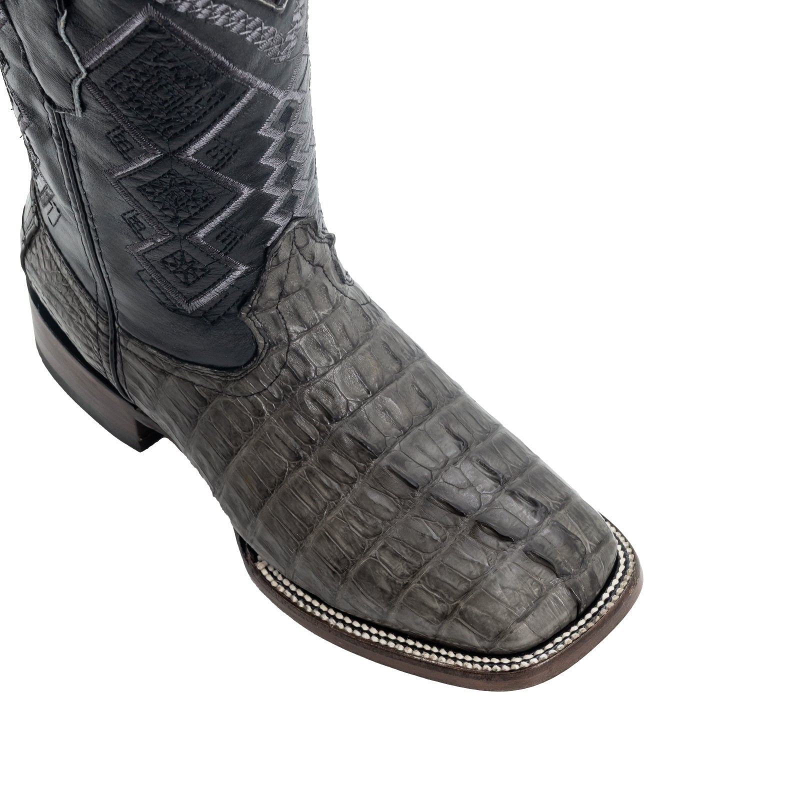 Bota Vaquera Bulldog Cocodrilo Cola Gris