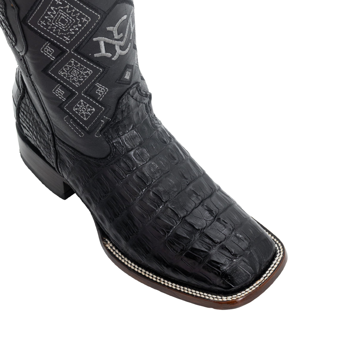 Bota Vaquera Horma Bulldog Piel Cocodrilo Cola