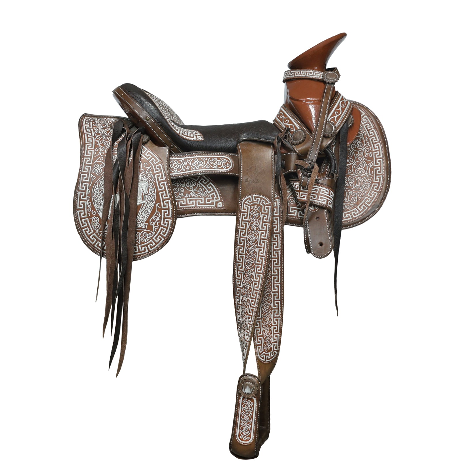 Montura charra cola de pato fuste laqueado