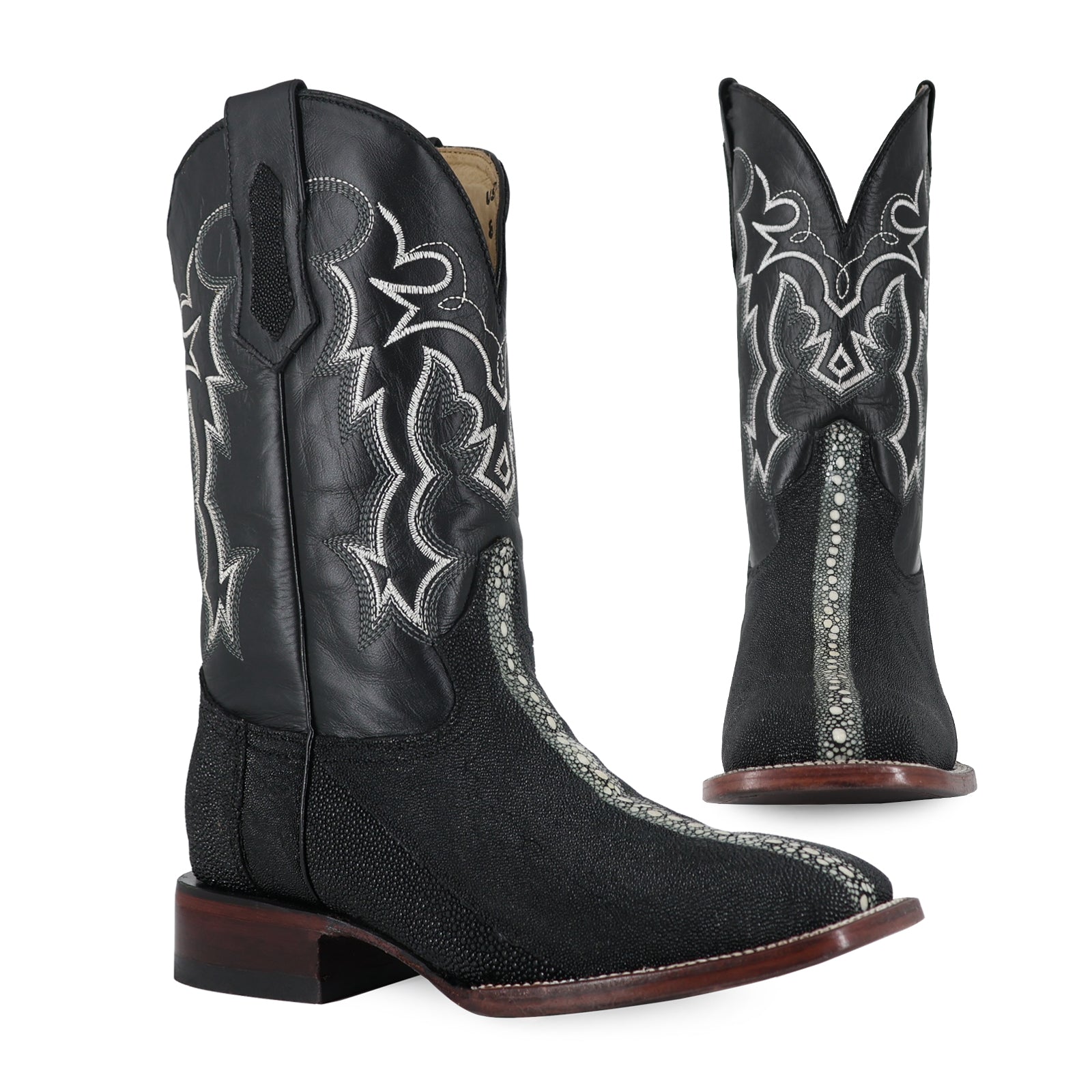 Mantarraya Reyna Bota Vaquera Bulldog Mantarraya Reyna Negro – Botas El Malcreado