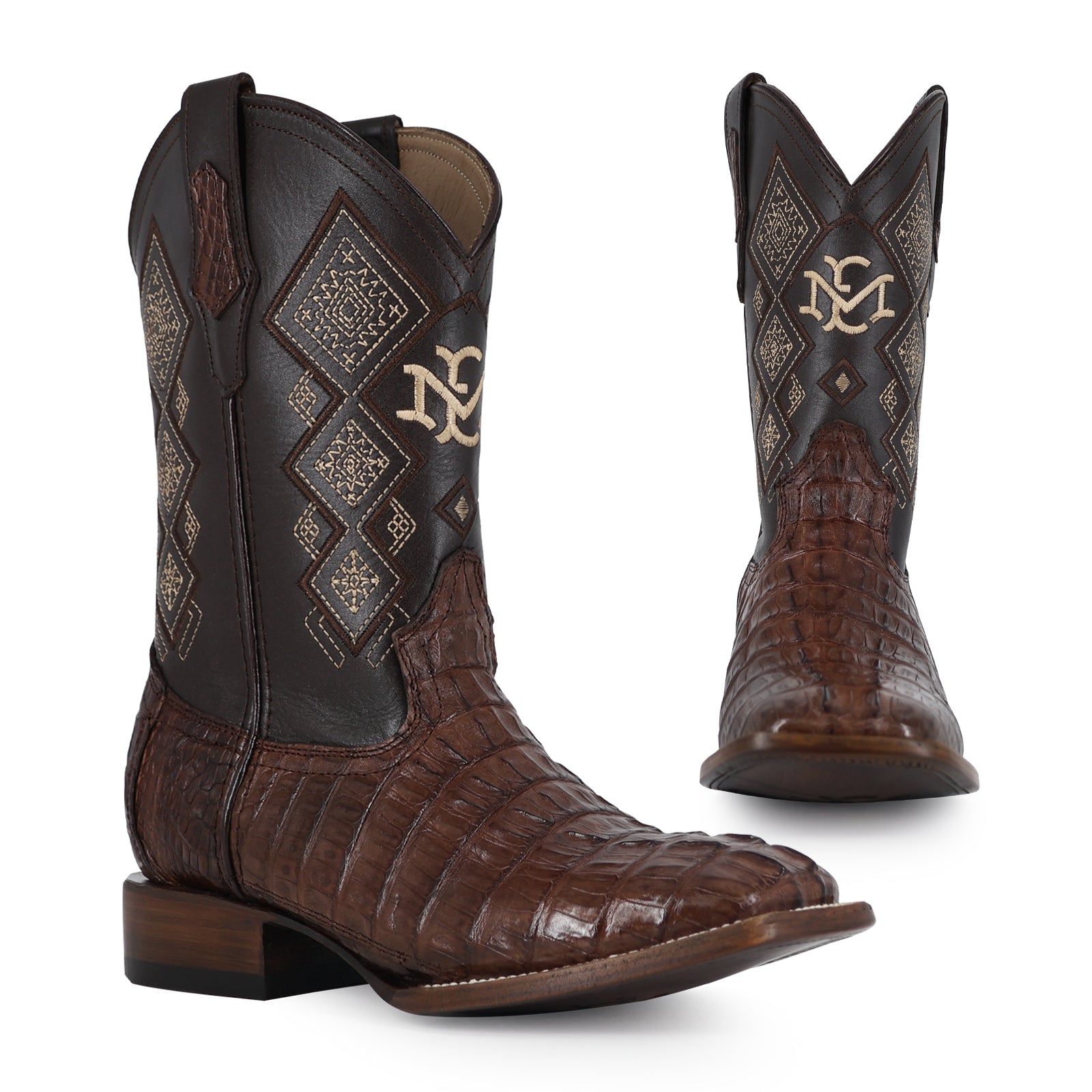 Bota Vaquera Bulldog Cocodrilo Cola tabaco
