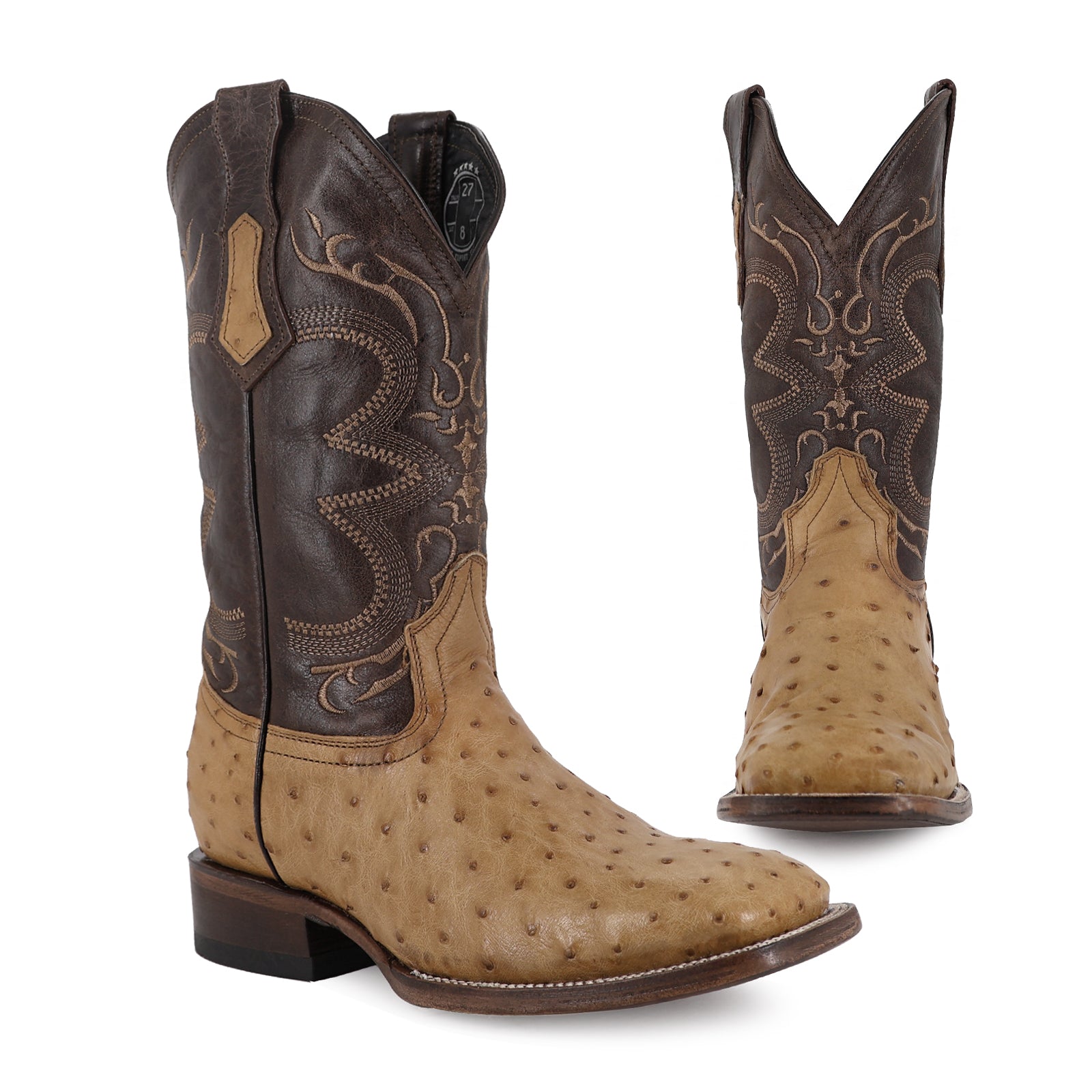 Bota Vaquera Bulldog Avestruz Paja