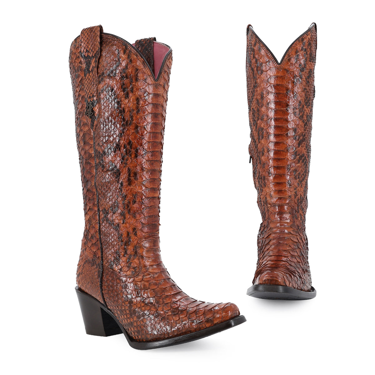 Bota vaquera para dama de piel piton full natural modelo Bandida
