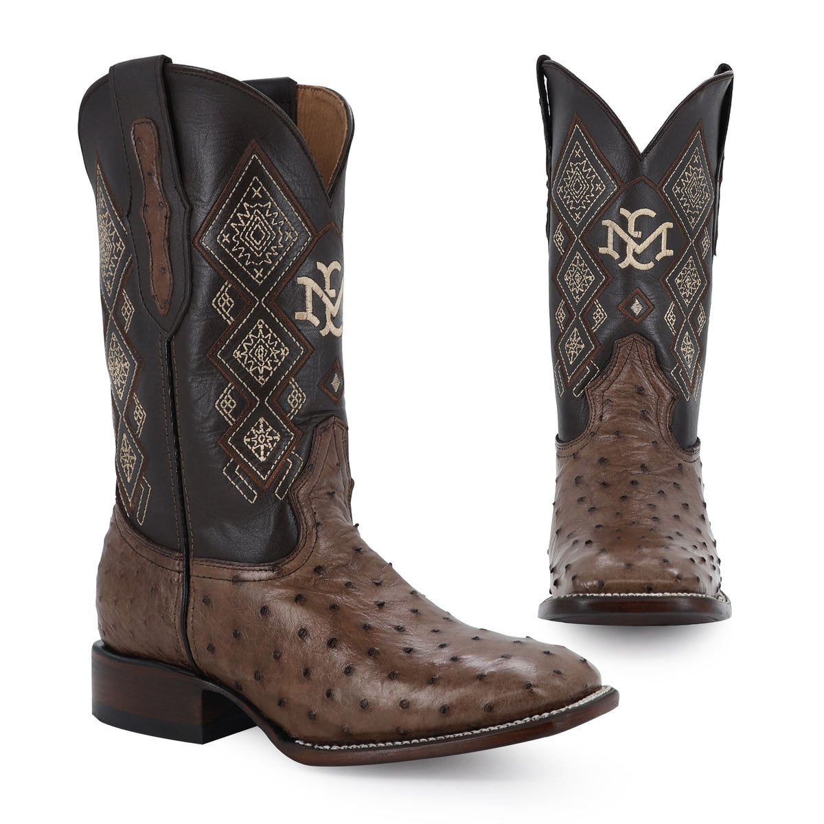 Bota Vaquera Bulldog Para Caballero Piel De Avestruz