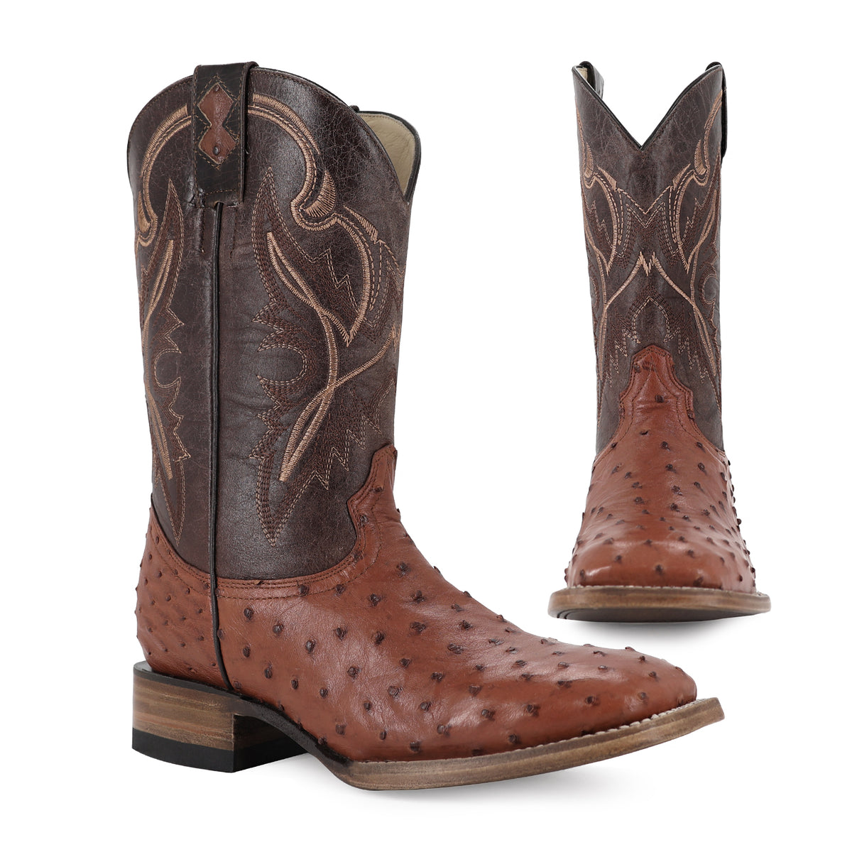 Bota Vaquera Bulldog Para Caballero Modelo Avestruz Rustico