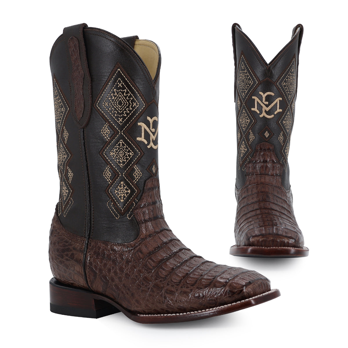Bota Vaquera Bulldog Para Caballero Piel Cocodrilo Lomo