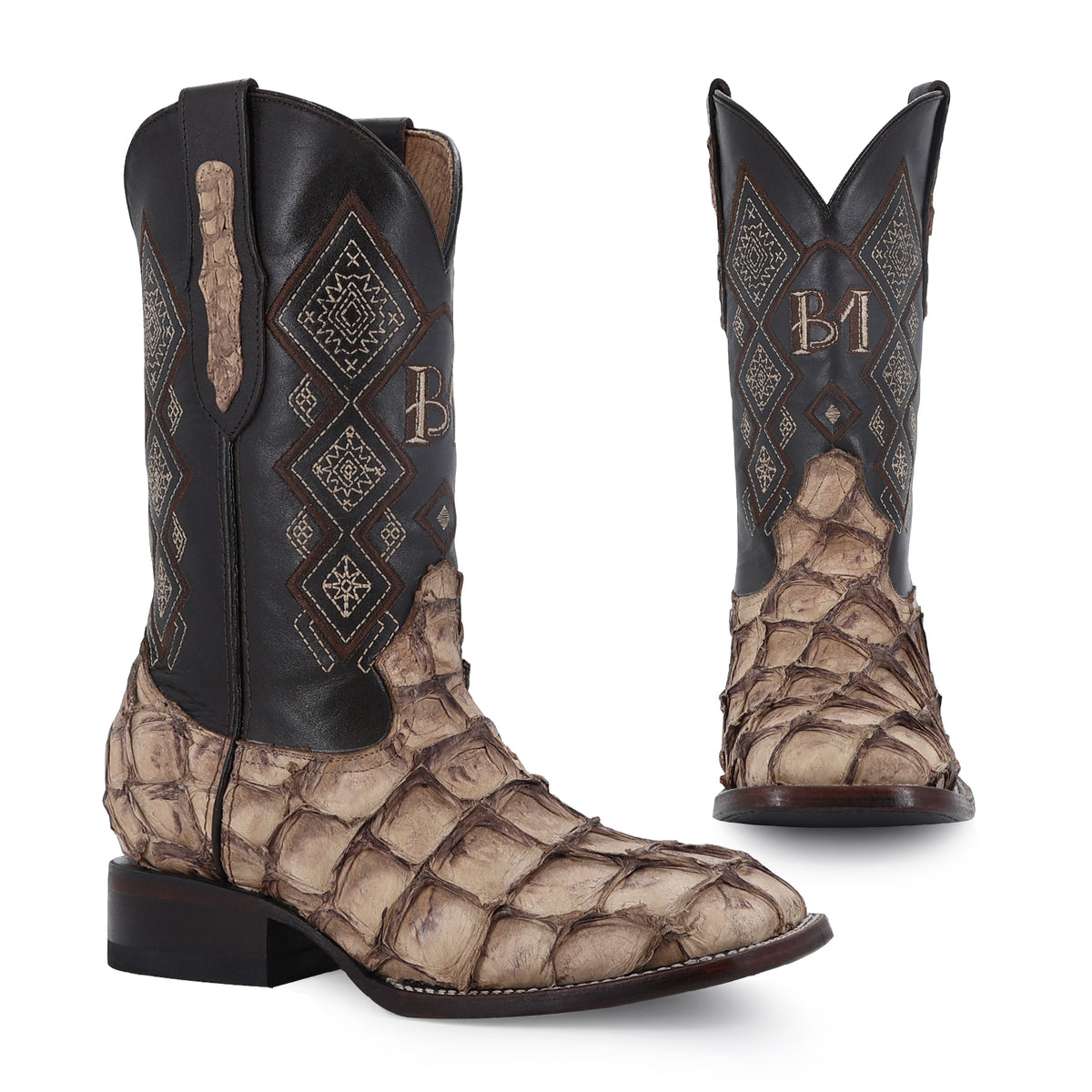 Bota Vaquera Bulldog Para Caballero Piel Pescado Nobuck