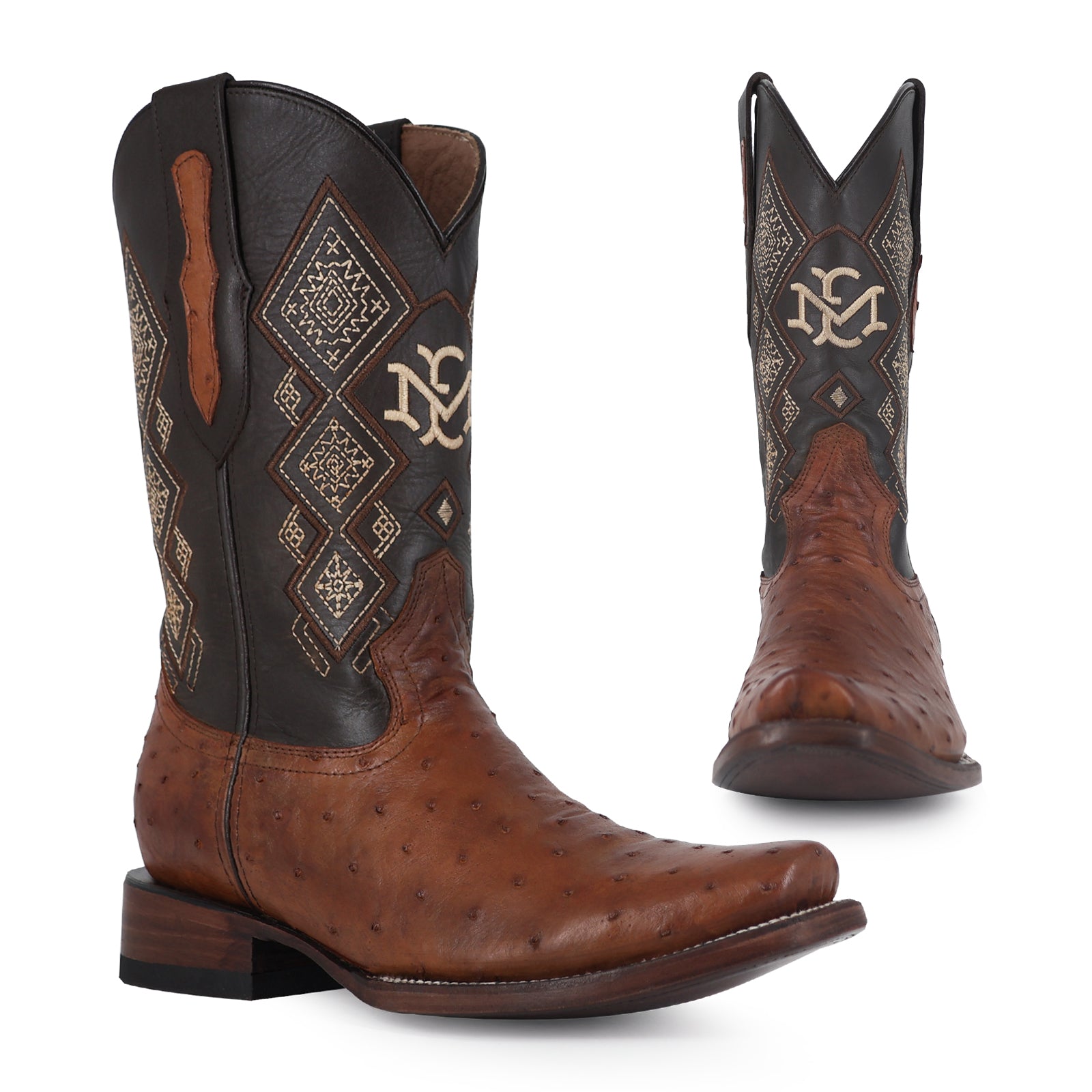Bota Vaquera Dubai Avestruz Coñac