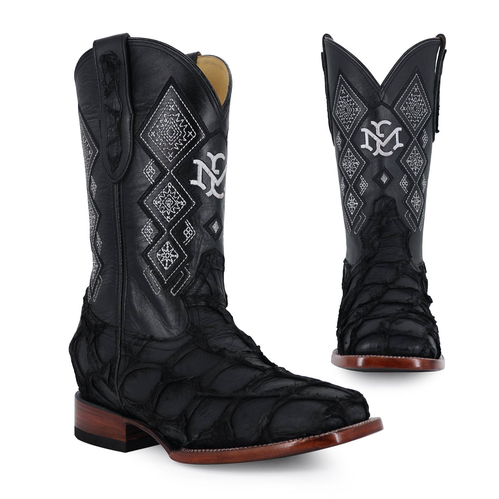 Bota Vaquera Bulldog Pescado Nobuck Negro