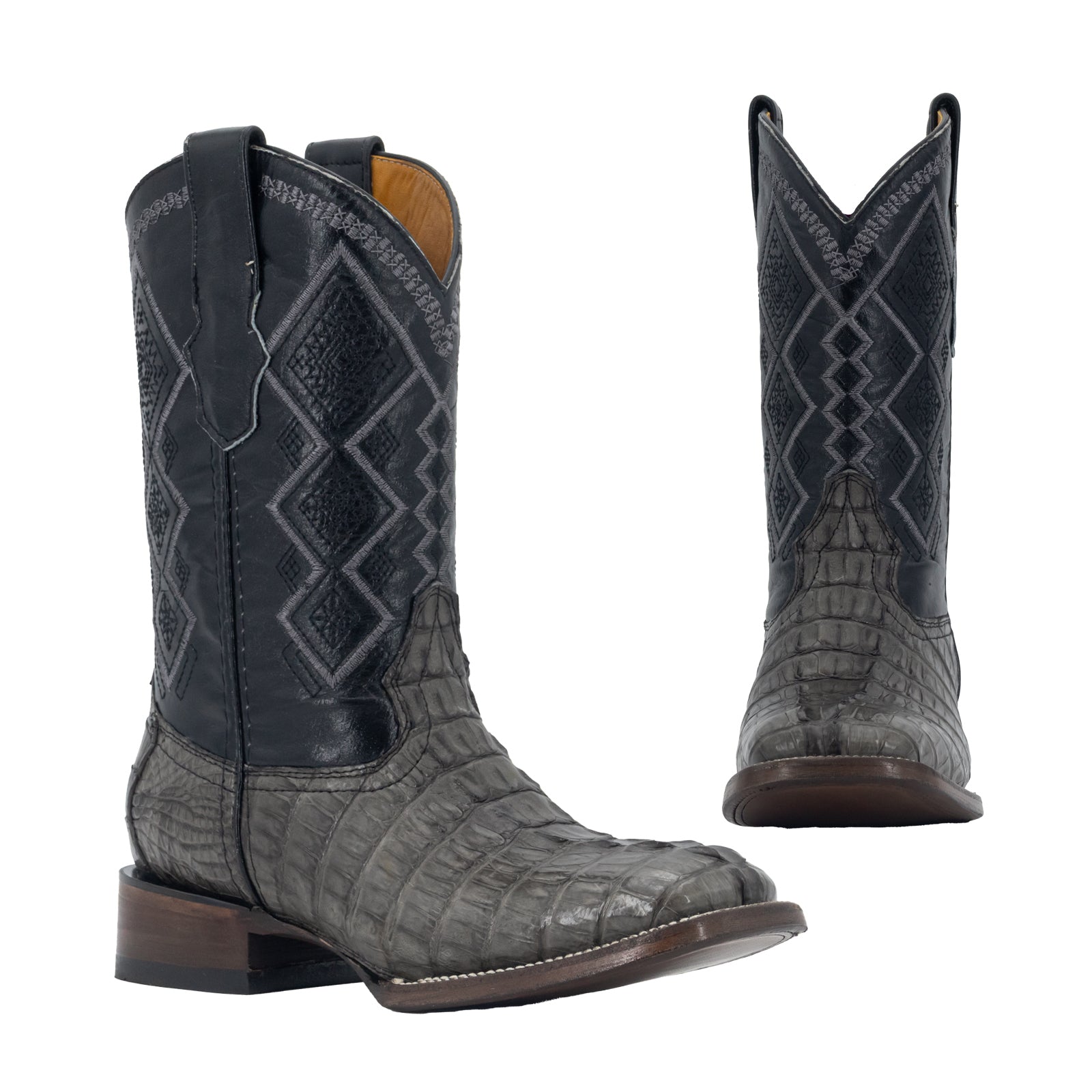 Bota Vaquera Bulldog Cocodrilo Cola Gris