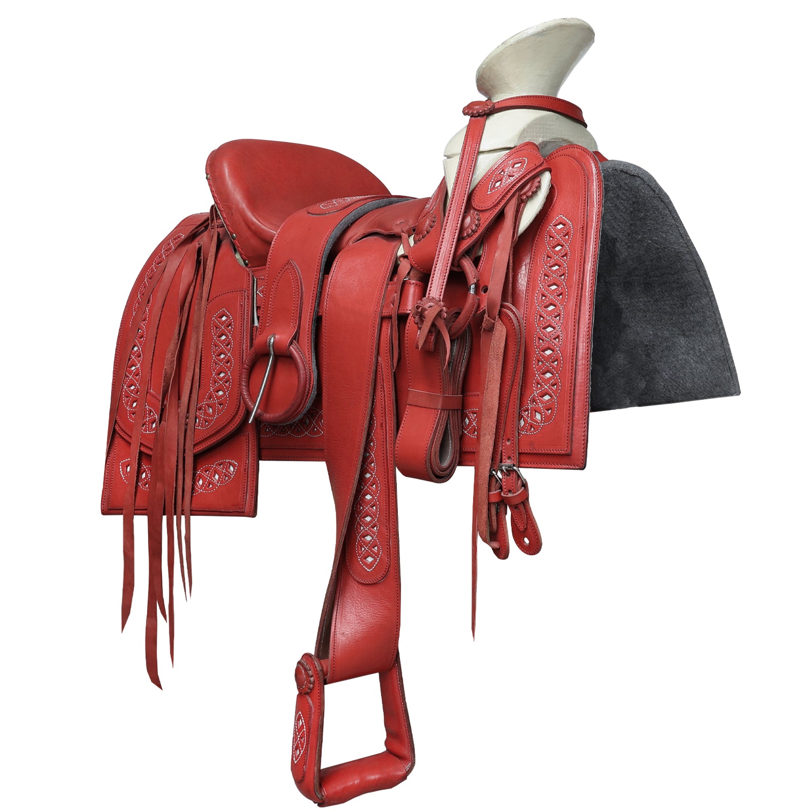 Montura Cuadrada Roja Rombos