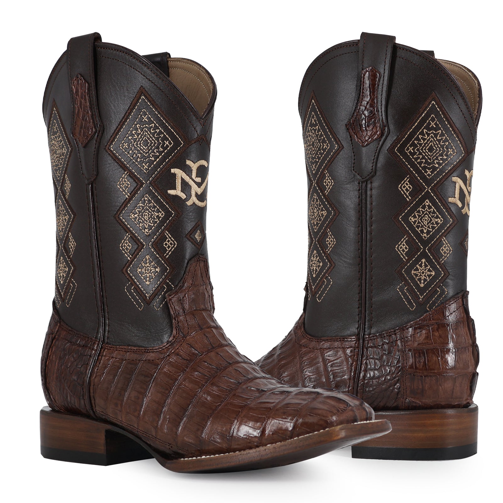 Bota Vaquera Bulldog Cocodrilo Cola tabaco