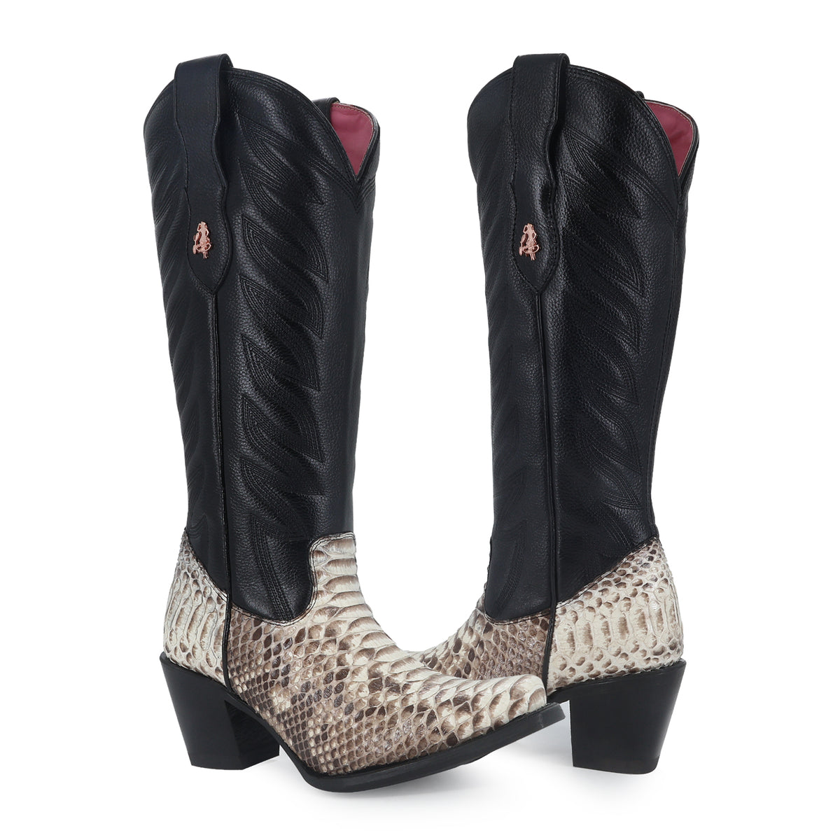 Bota vaquera para dama de piel piton natural modelo Bandida