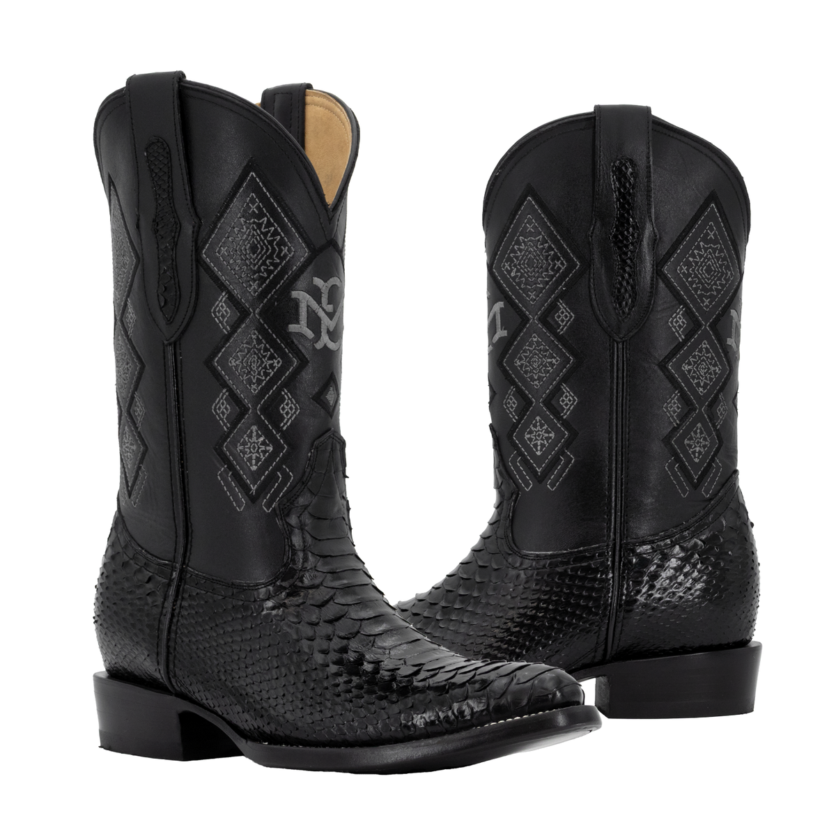 Bota Vaquera Oval Para Caballer Piel Pitón