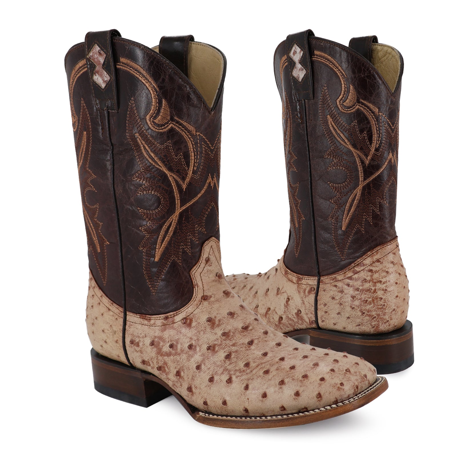 Bota Vaquera Bulldog Avestruz Bruciato