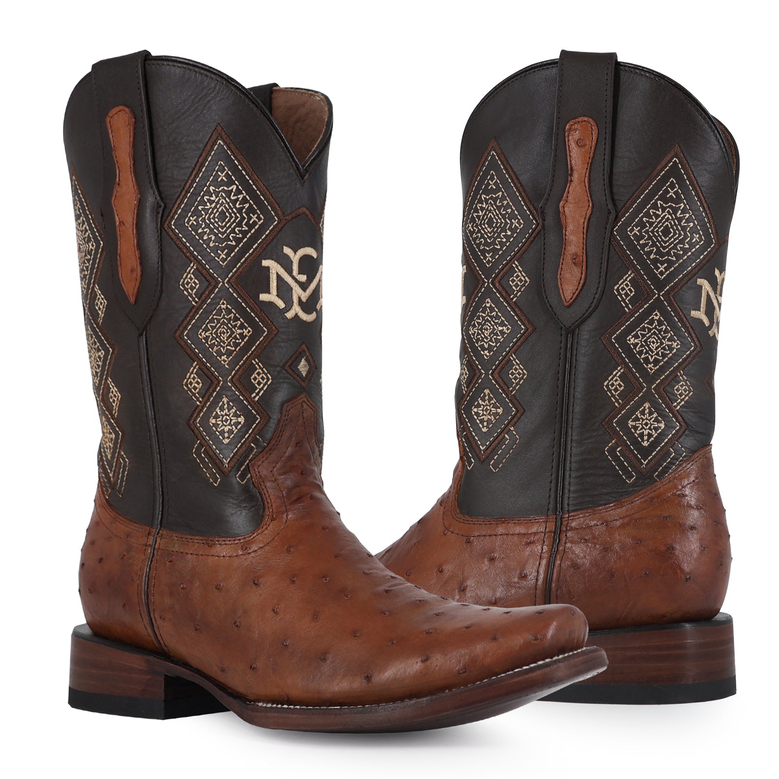 Bota Vaquera Dubai Avestruz Coñac