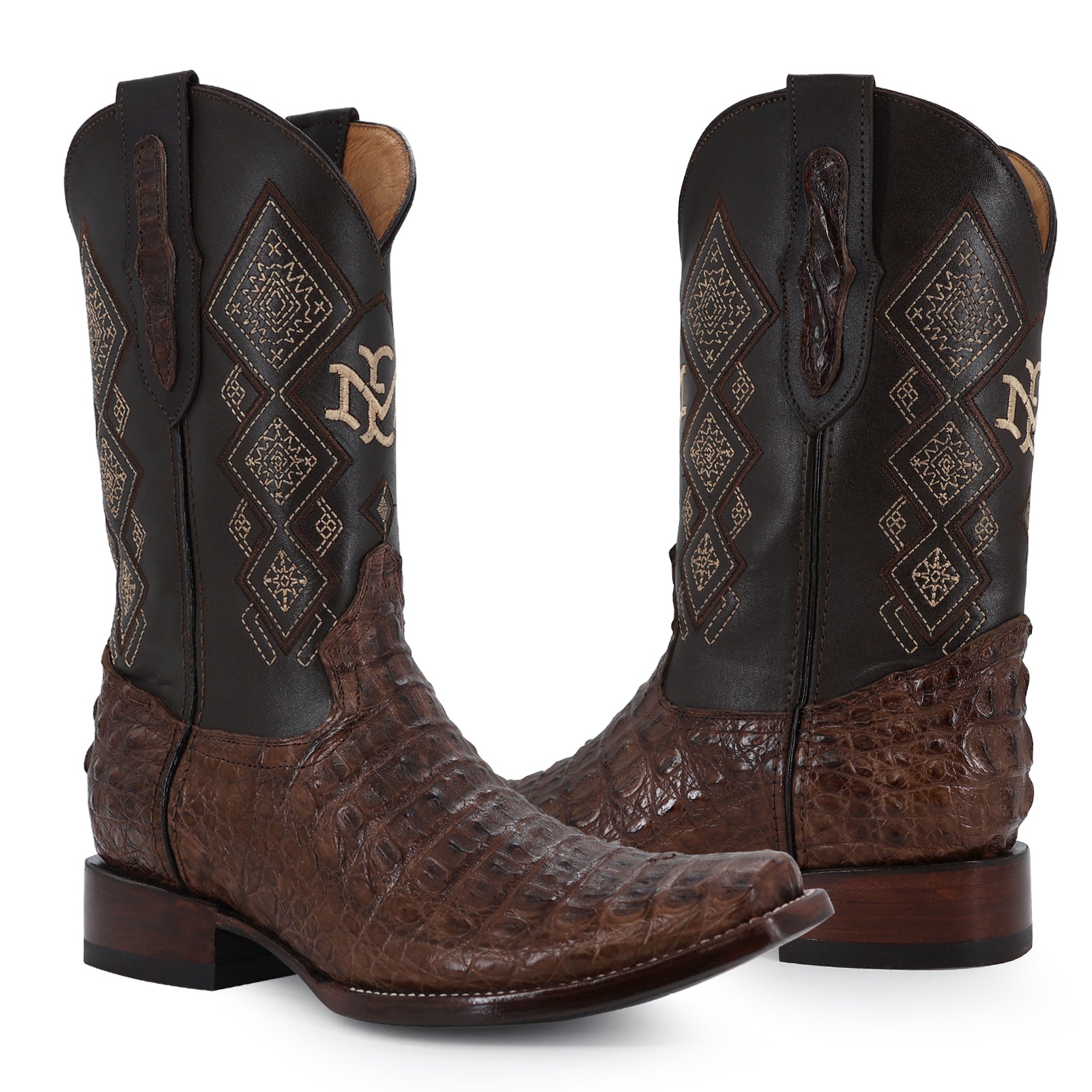 Bota Vaquera Dubai Cocodrilo Lomo Cafe