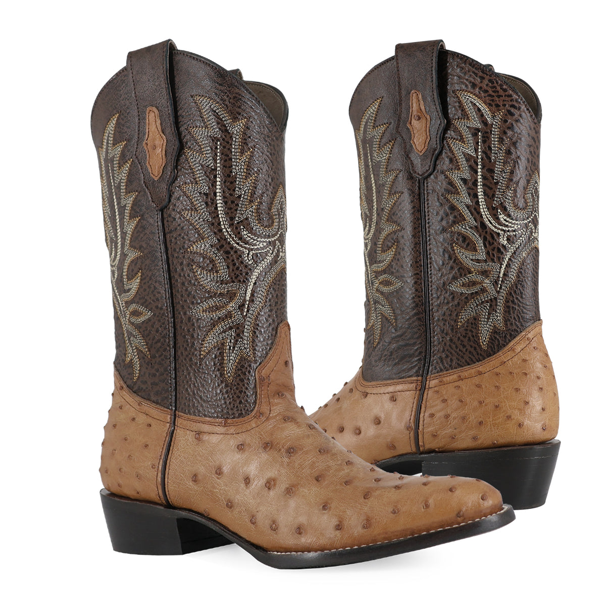 Bota Vaquera Oval Para Caballero Piel De Avestruz