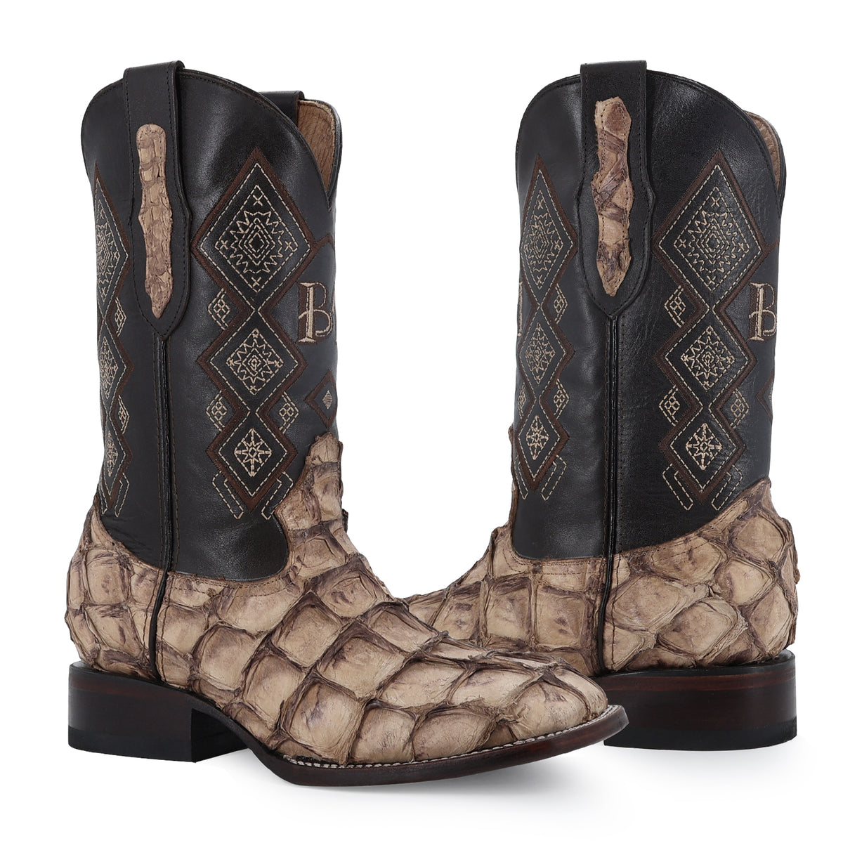 Bota Vaquera Bulldog Para Caballero Piel Pescado Nobuck