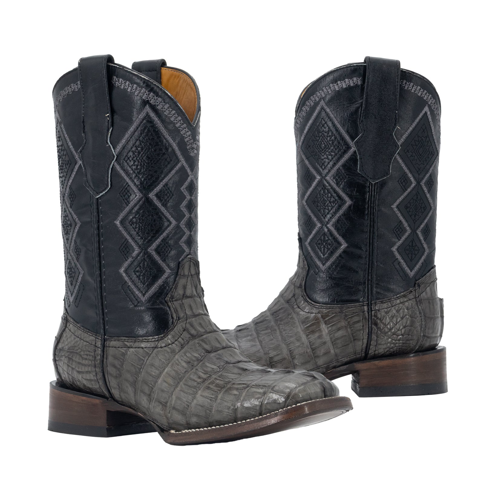 Bota Vaquera Bulldog Cocodrilo Cola Gris