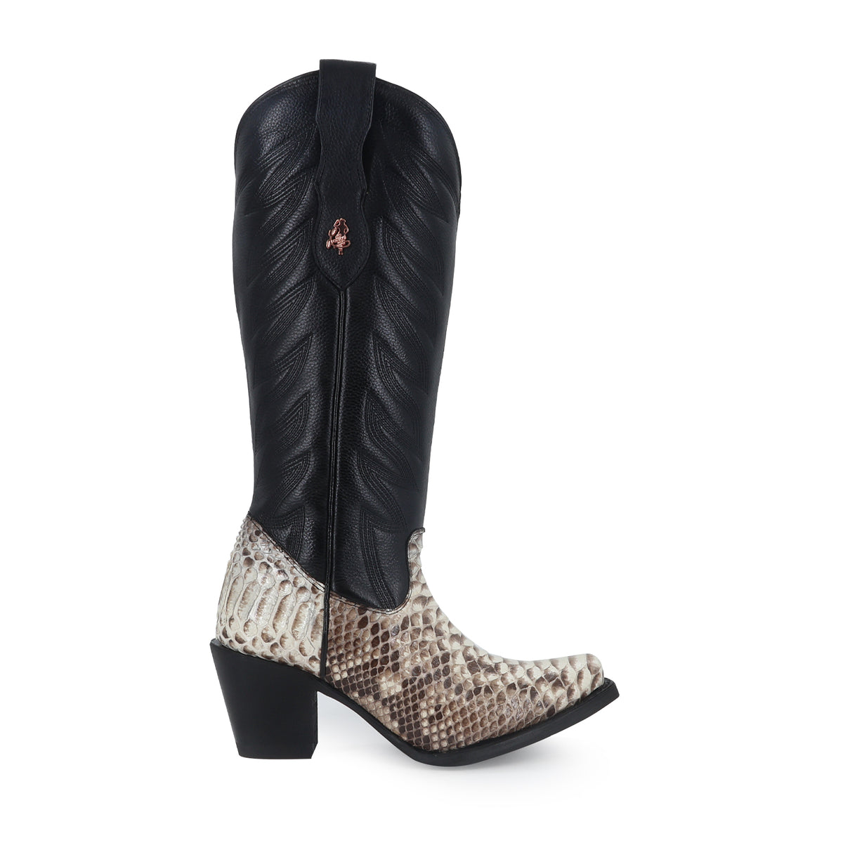 Bota vaquera para dama de piel piton natural modelo Bandida