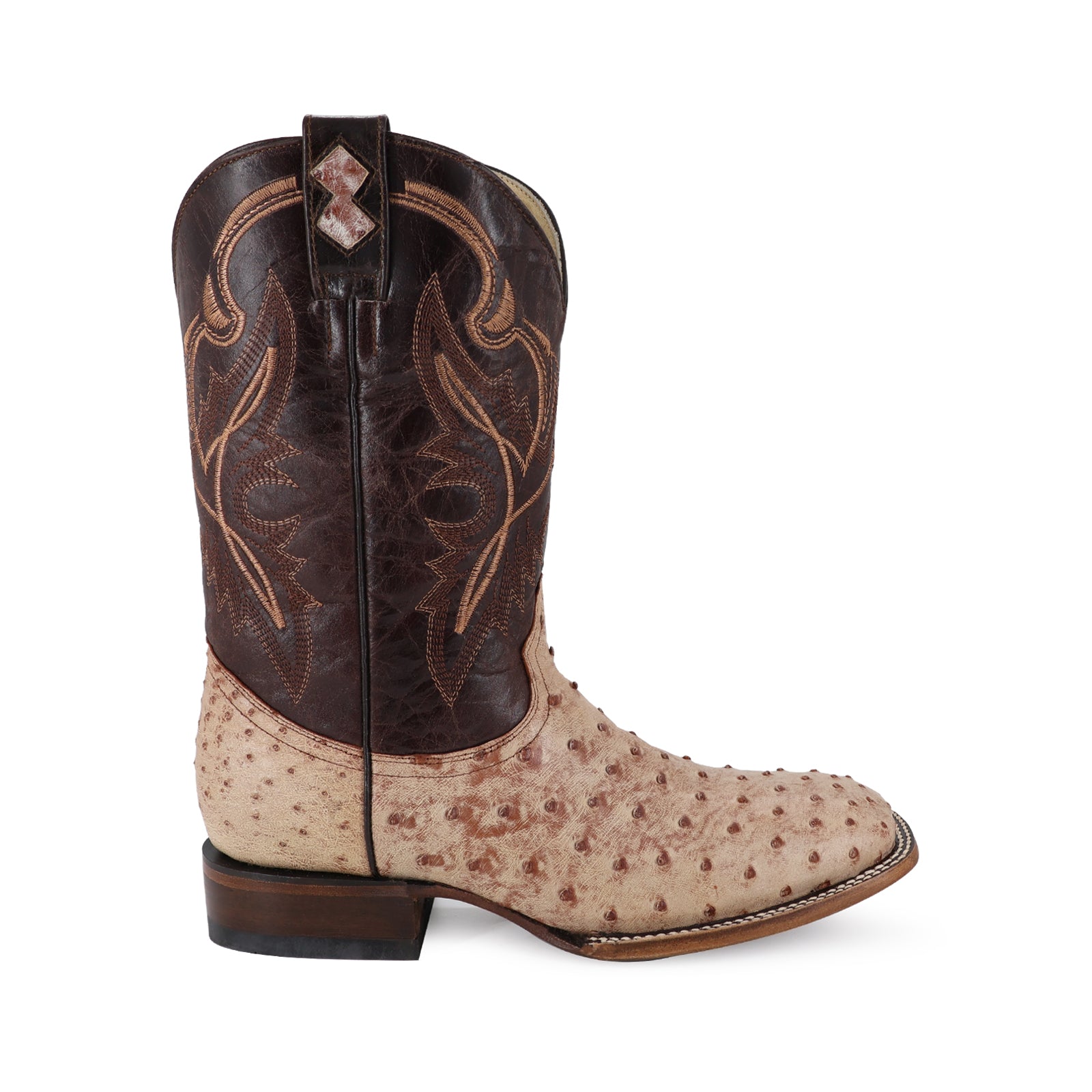 Bota Vaquera Bulldog Avestruz Bruciato