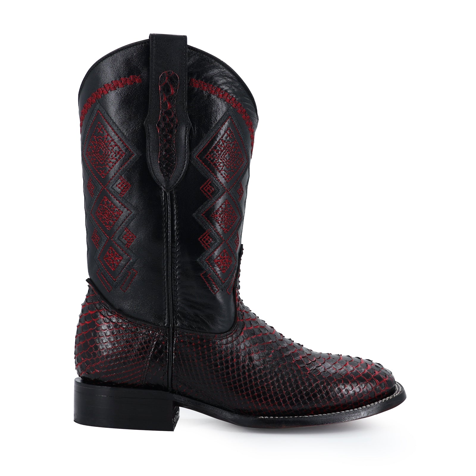 Bota Vaquera Bulldog Piton Negro Cereza