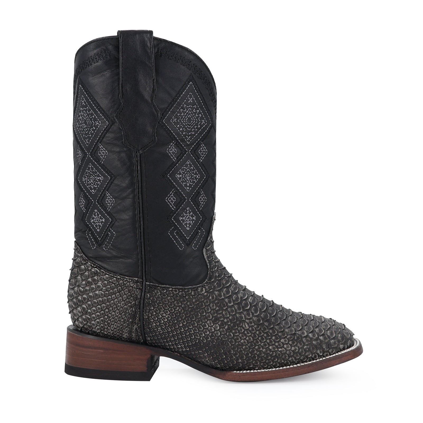 Bota Vaquera Bulldog Pitón Nobuck Periodico