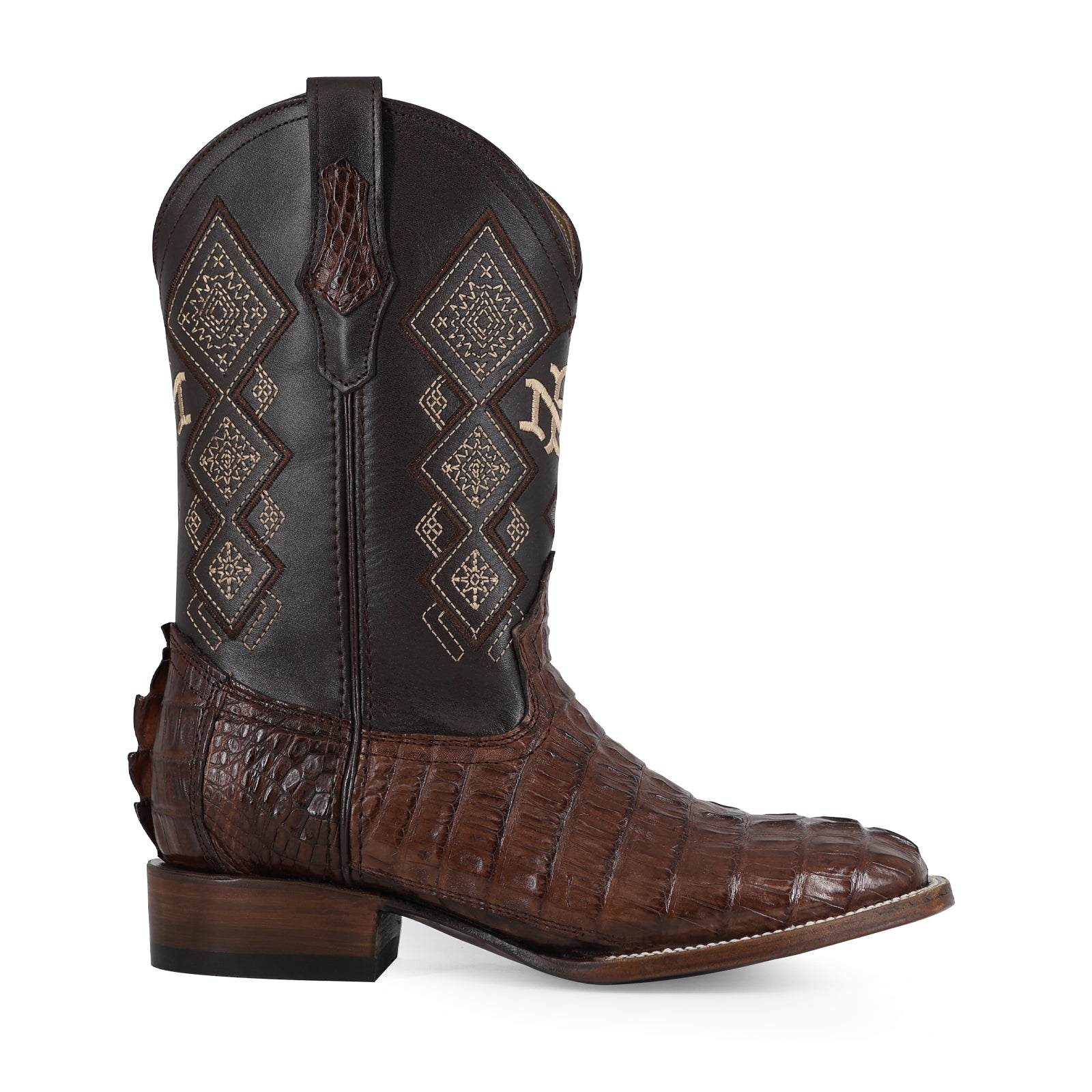 Bota Vaquera Bulldog Cocodrilo Cola tabaco
