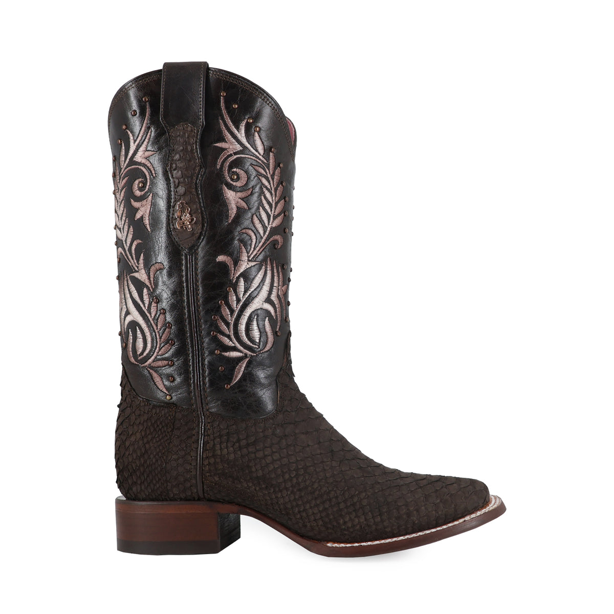 Bota vaquera para dama de piel piton nobuck modelo toscana