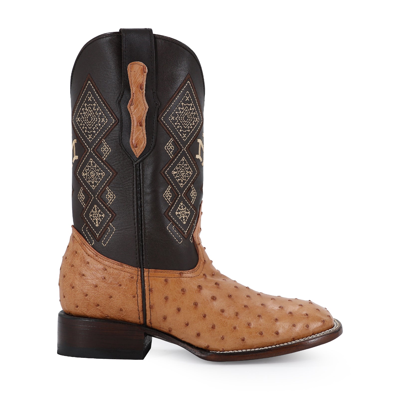 Bota Vaquera Bulldog Avestruz Coñac