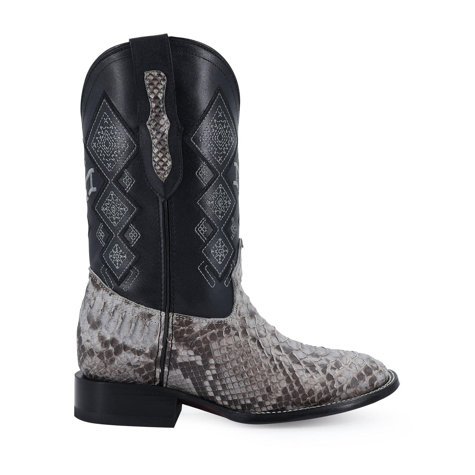 Bota Vaquera Bulldog Pitón Nobuck Gris