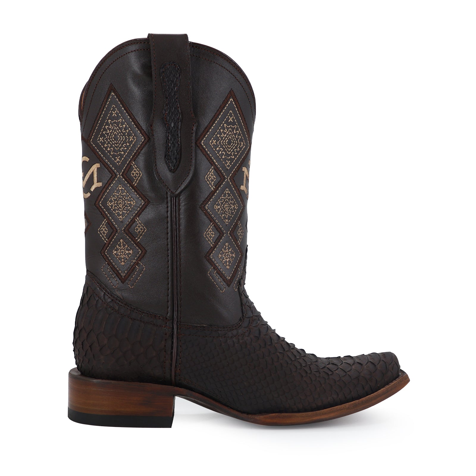 Bota Vaquera Dubái Pitón Nobuck Cafe