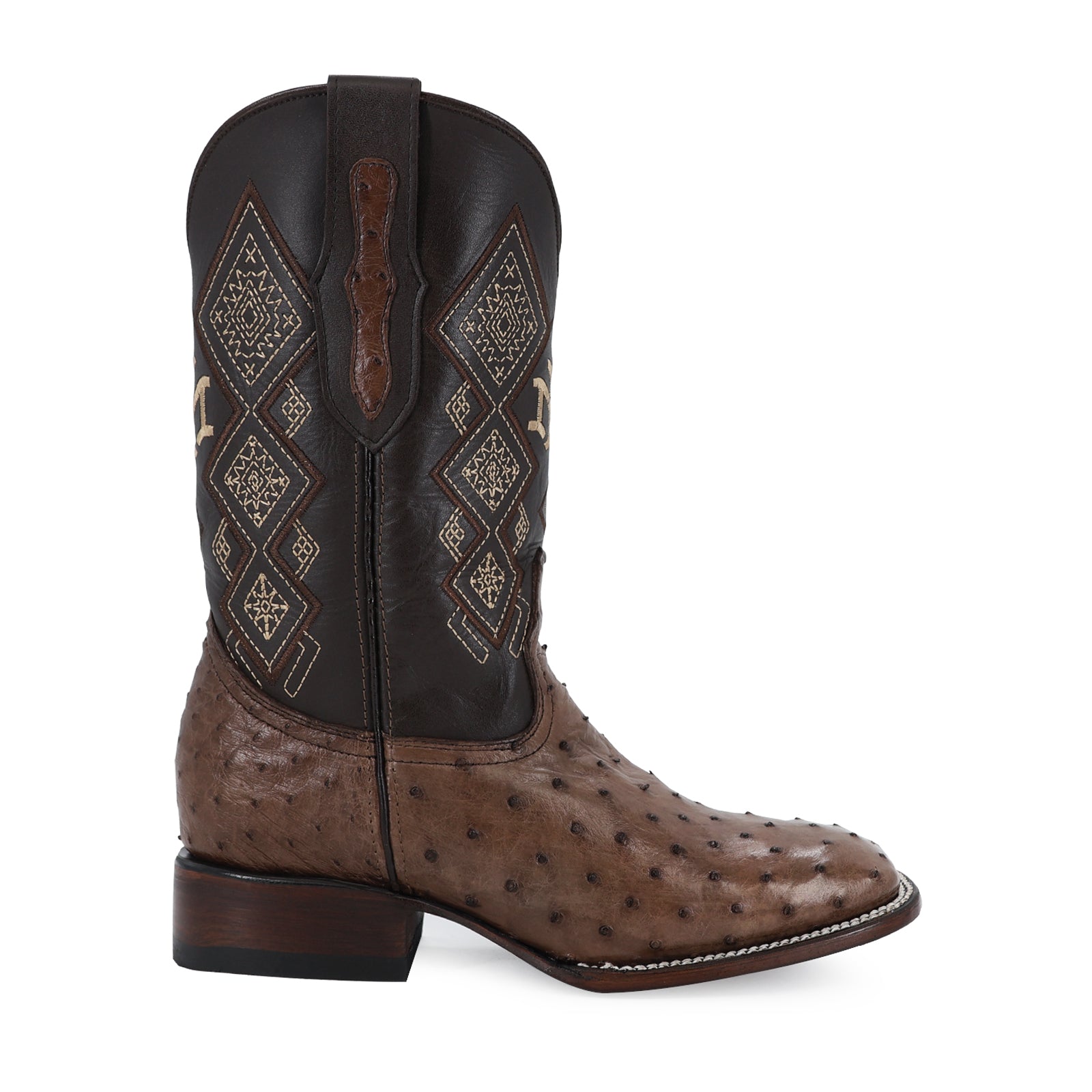 Bota Vaquera Bulldog Avestruz Cafe