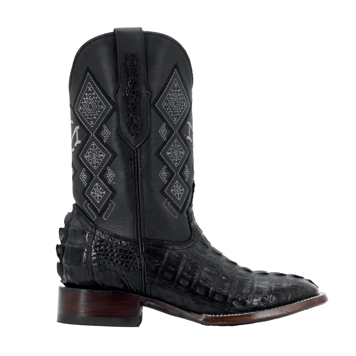 Bota Vaquera Horma Bulldog Piel Cocodrilo Cola