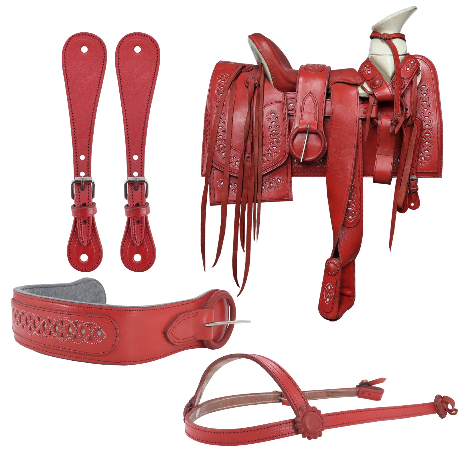 Montura Cuadrada Roja Rombos