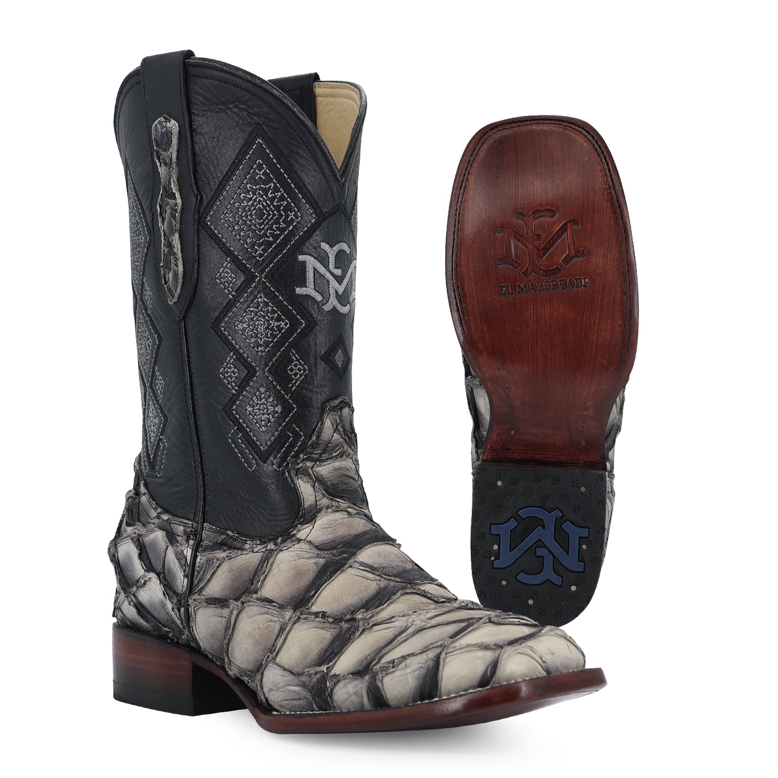 Bota Vaquera Bulldog Pescado Nobuck Gris