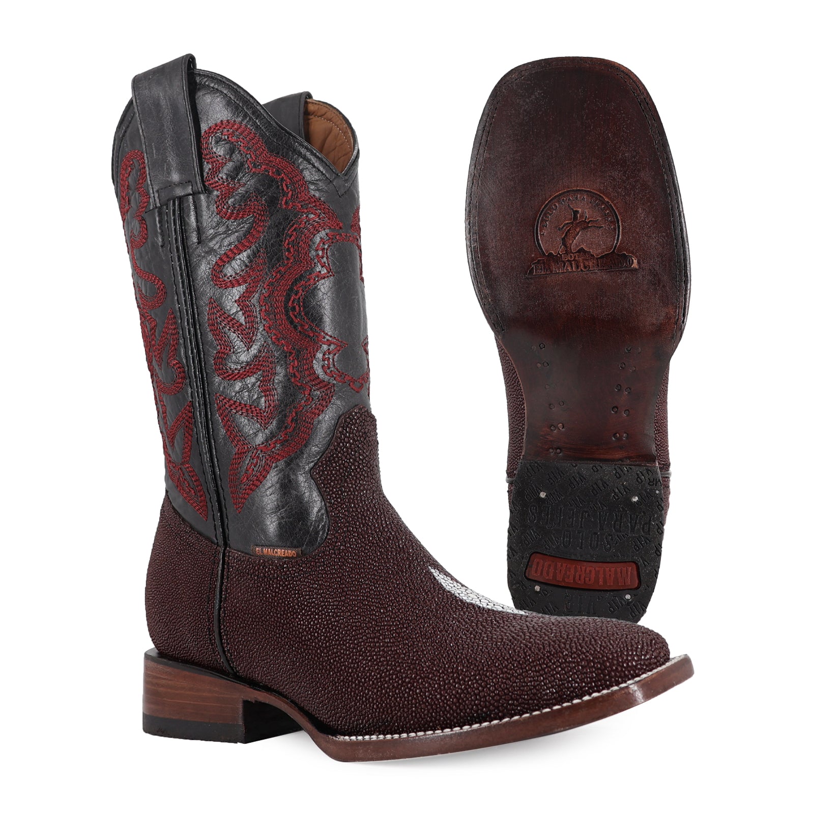 Bota Vaquera Bulldog Mantarraya Macho Vino