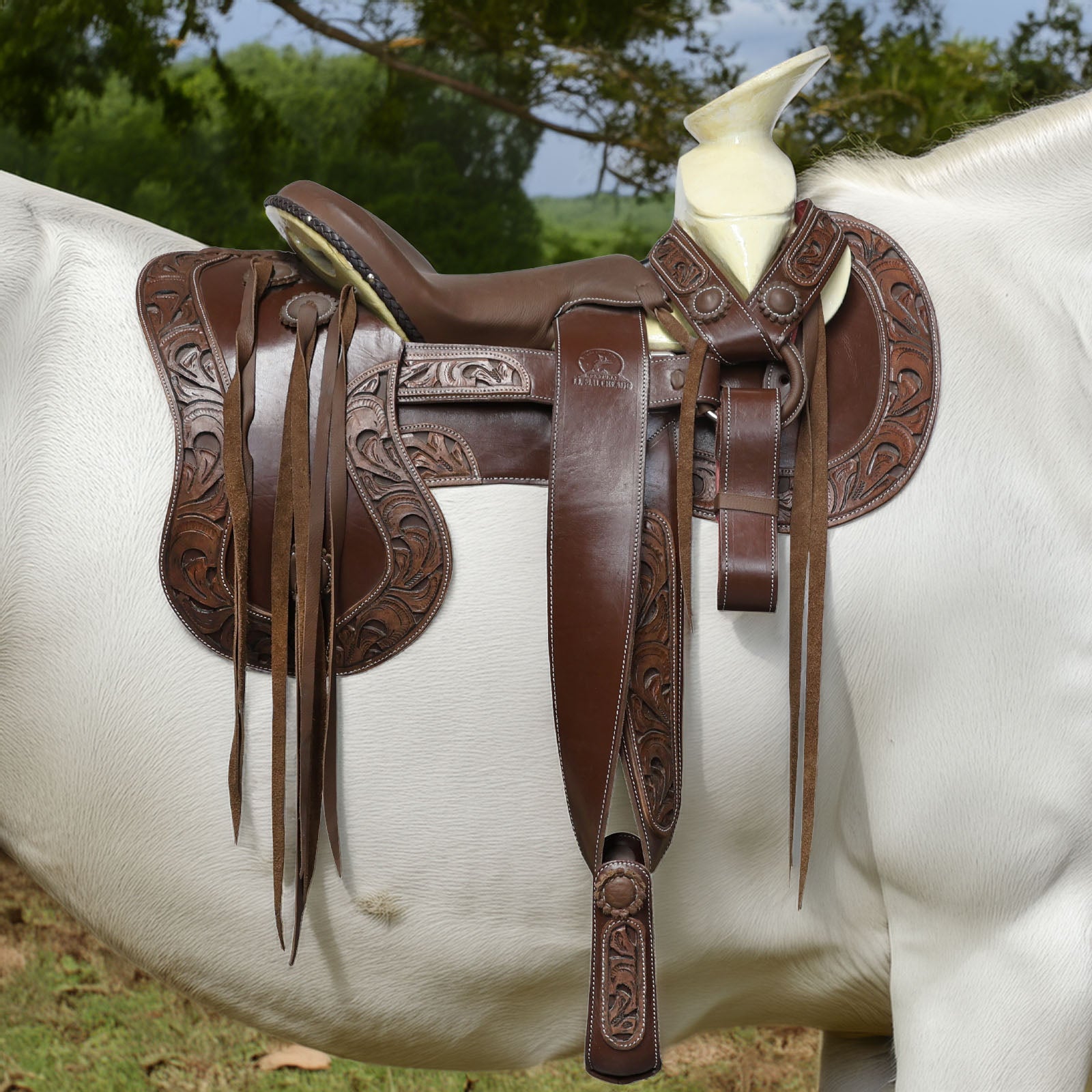 Montura charra fuste natural