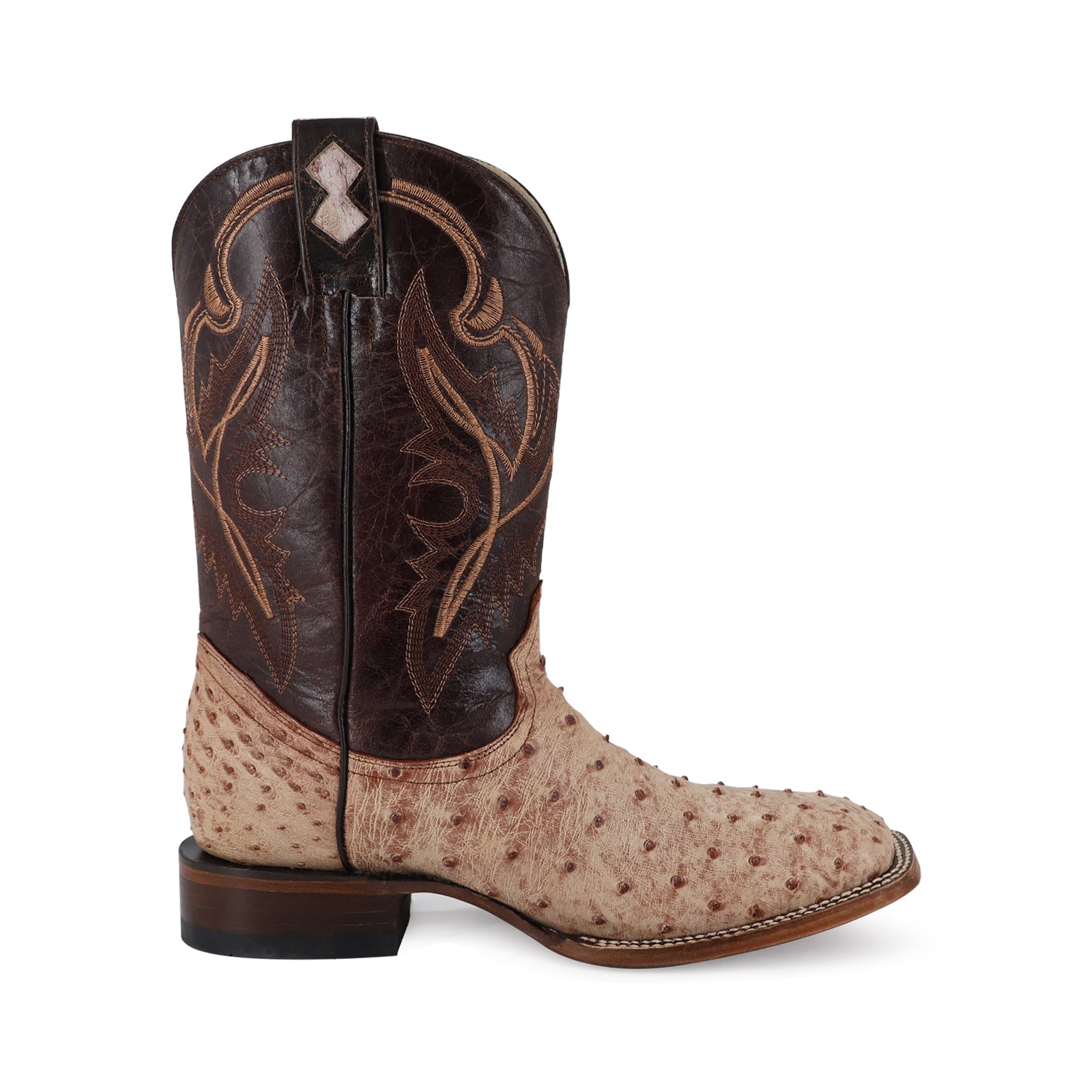 Bota Vaquera Bulldog Avestruz Bruciato