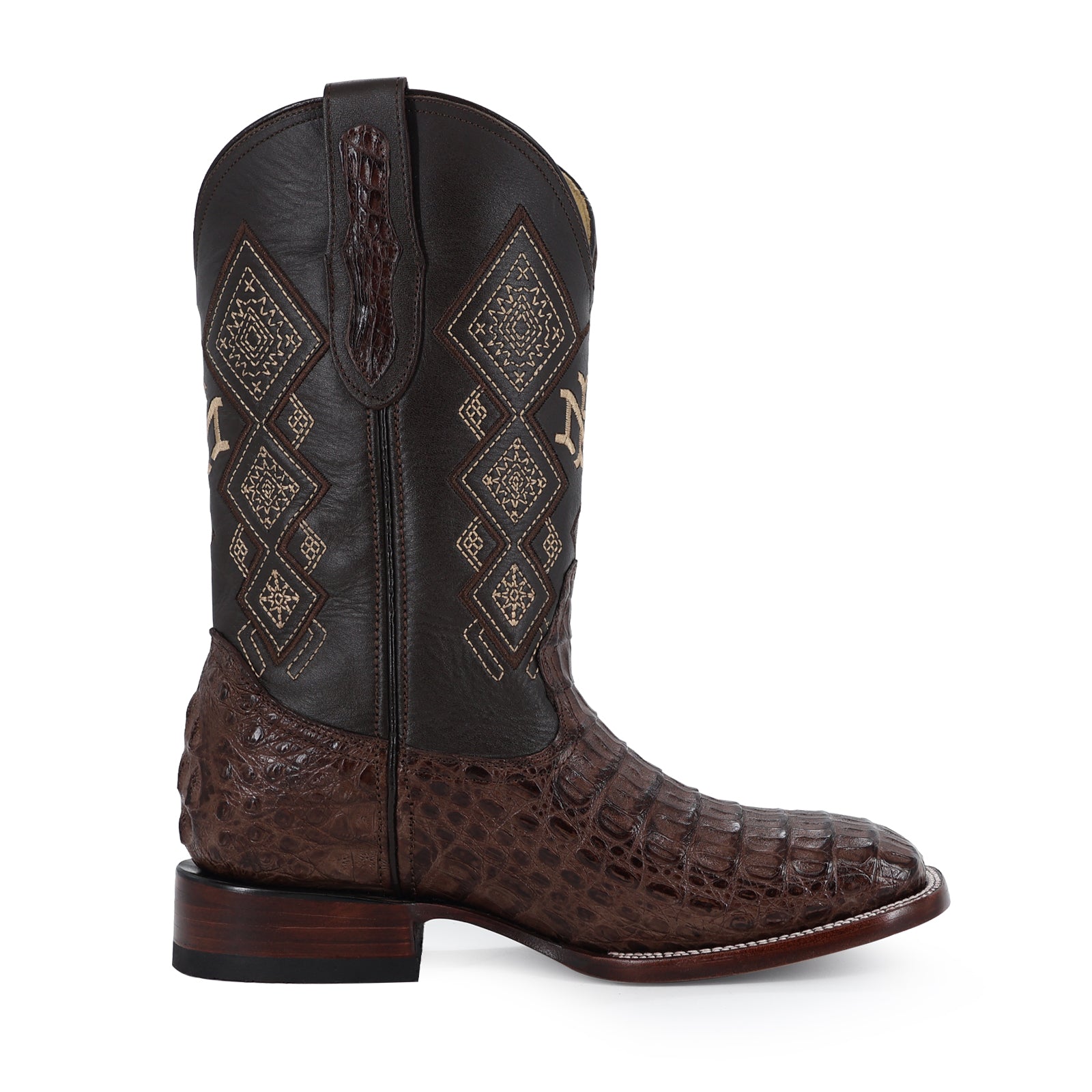 Bota Vaquera Bulldog Cocodrilo Lomo Cafe
