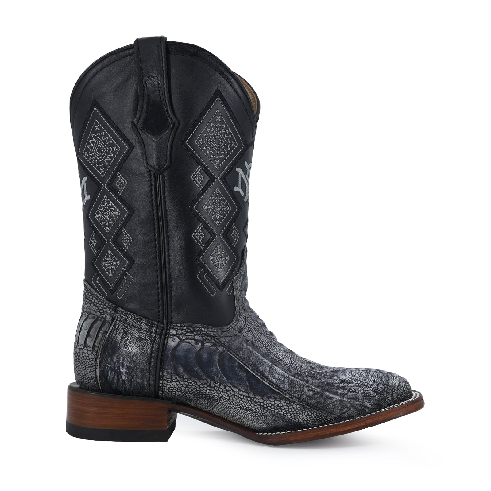 Bota Vaquera Bulldog Pata de Avestruz Azul Rustico