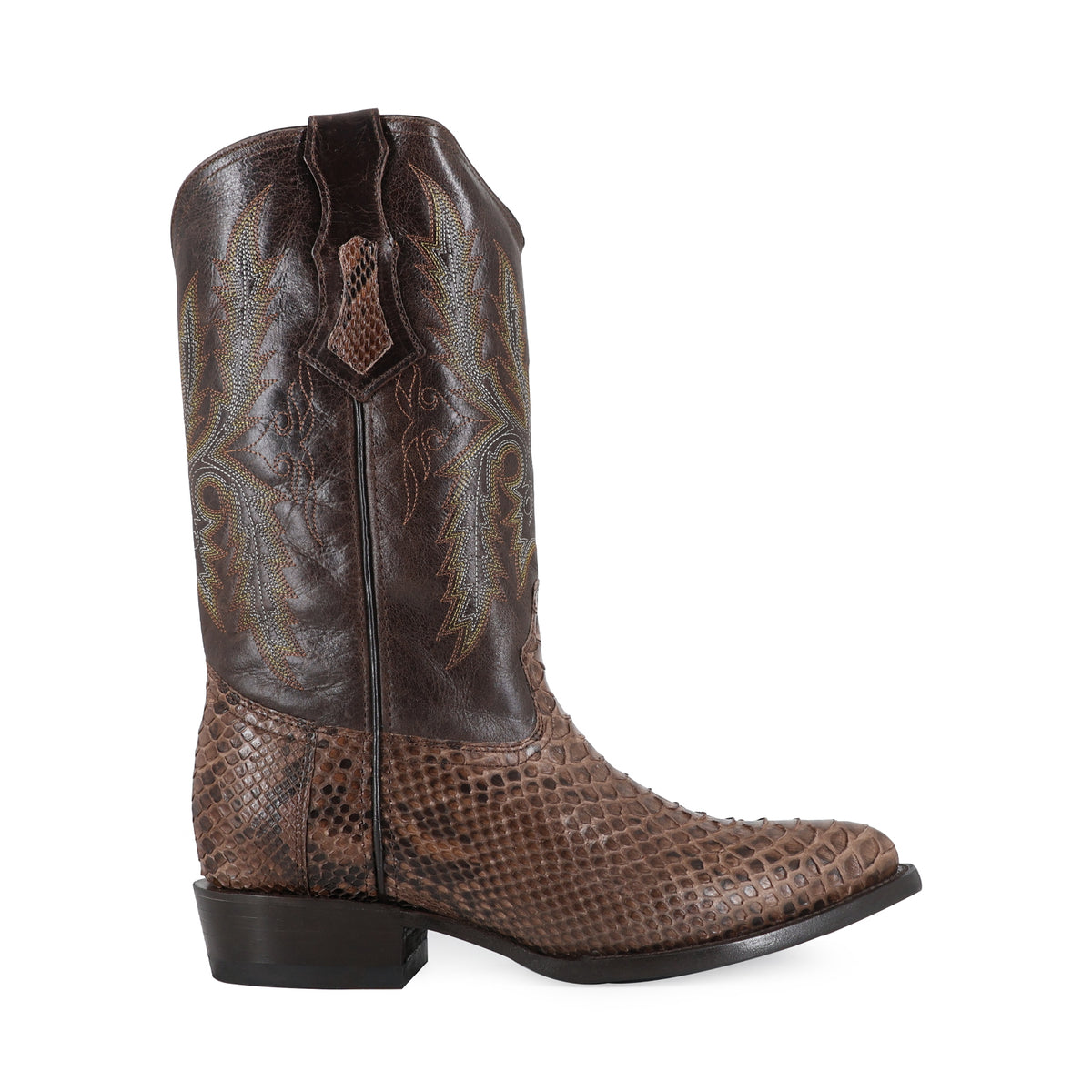 Bota Vaquera Oval Para Caballer Piel Pitón