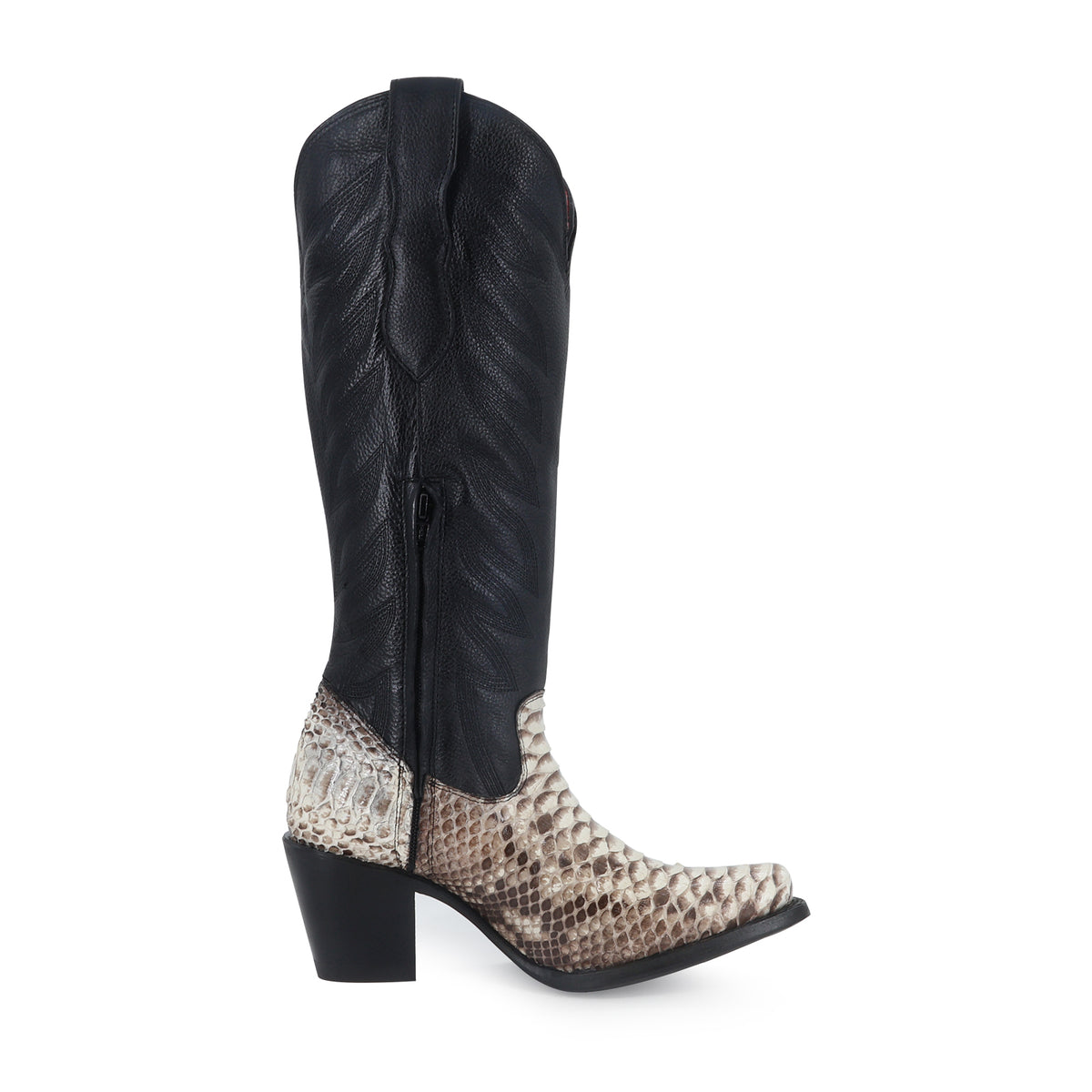 Bota vaquera para dama de piel piton natural modelo Bandida