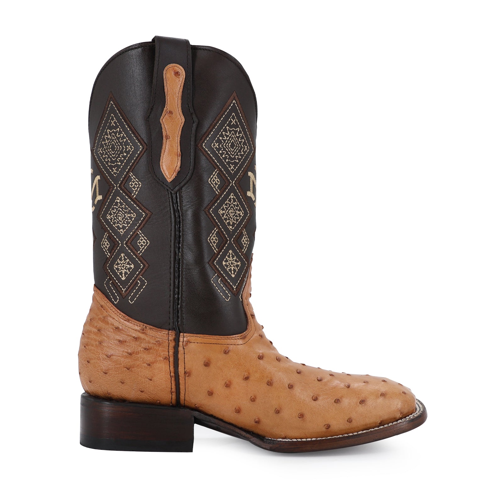 Bota Vaquera Bulldog Avestruz Coñac
