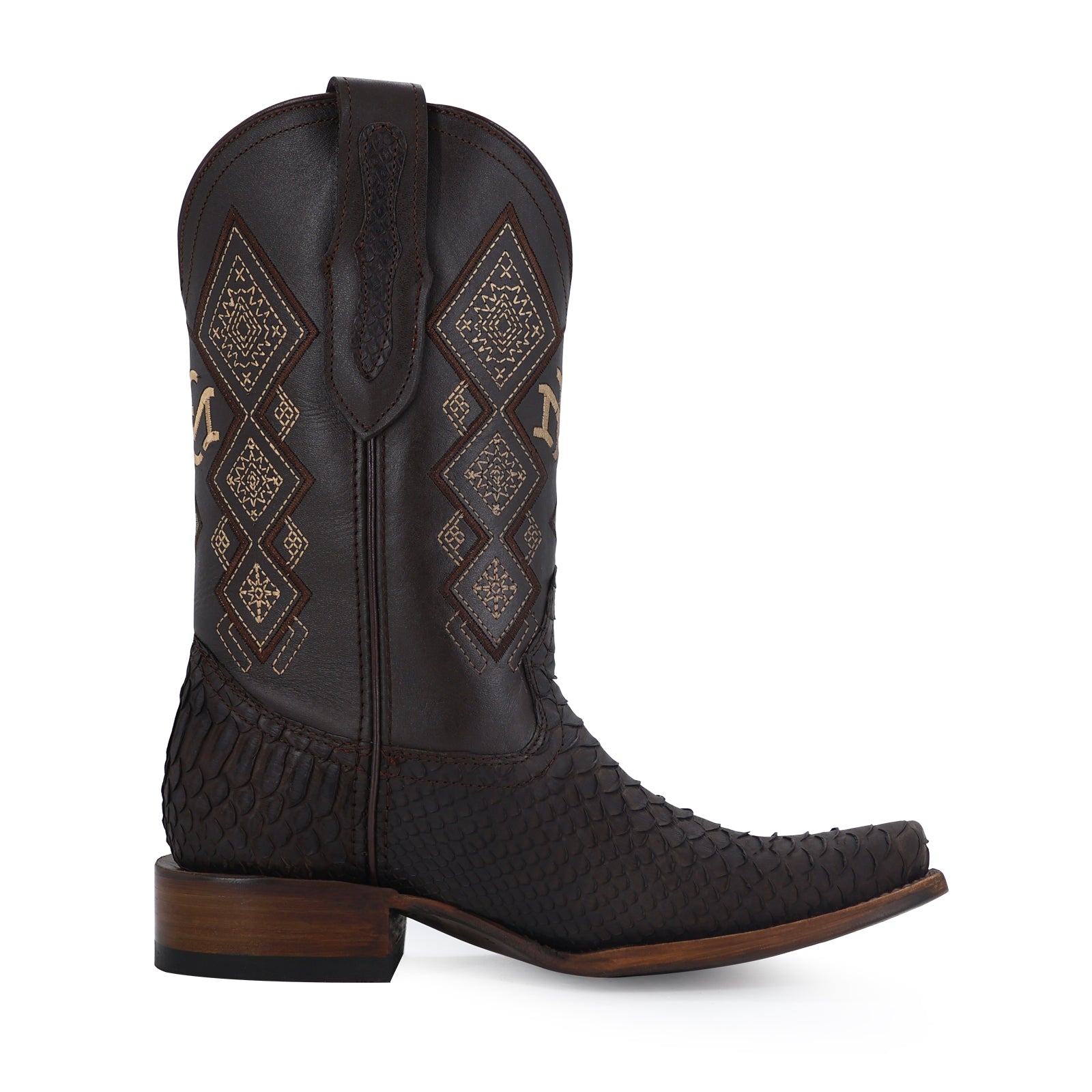 Bota Vaquera Dubái Pitón Nobuck Cafe