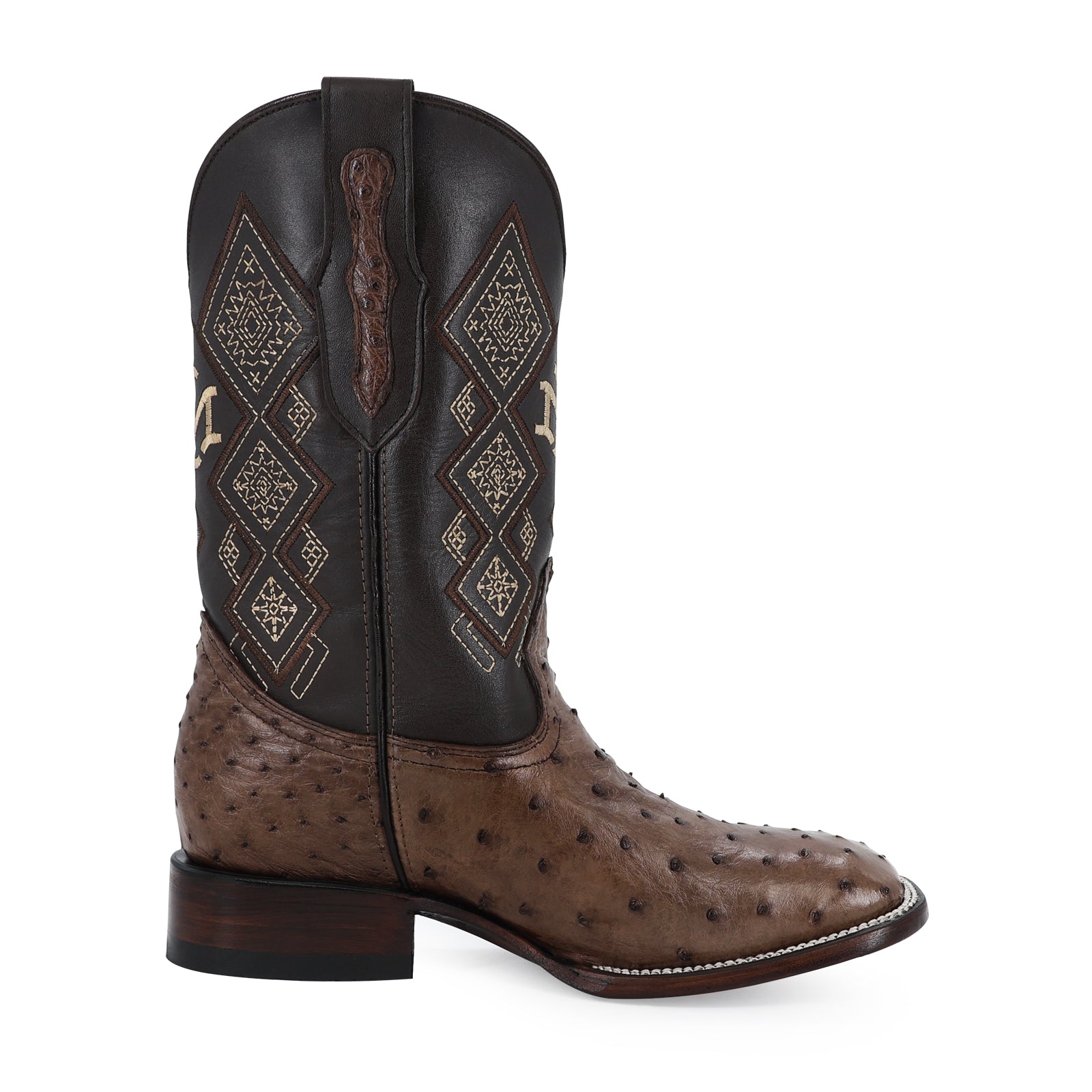 Bota Vaquera Bulldog Avestruz Cafe