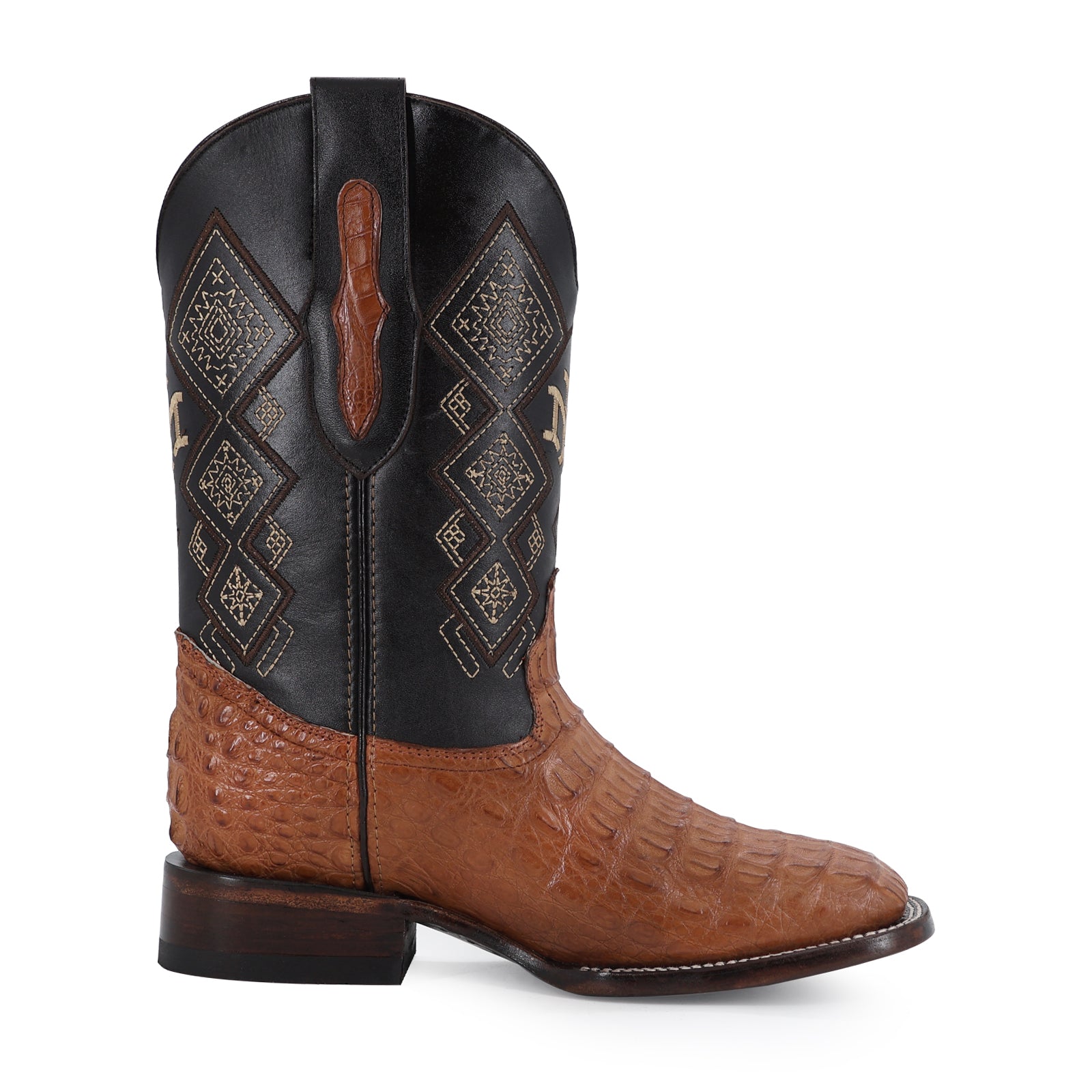 Bota Vaquera Bulldog Cocodrilo Lomo Coñac