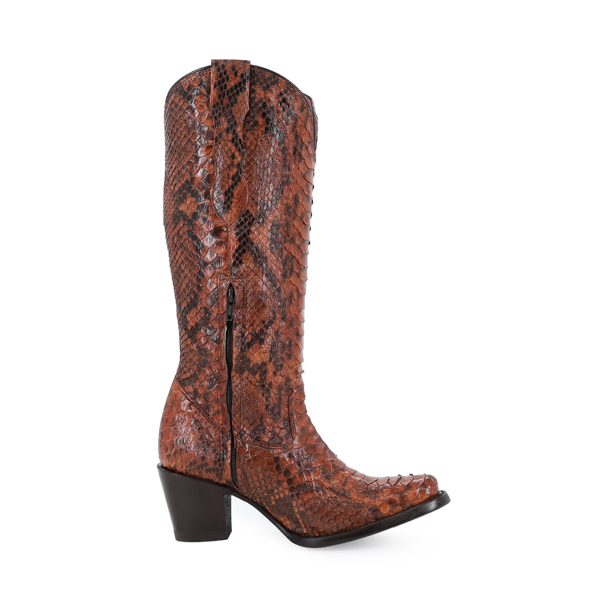 Bota vaquera para dama de piel piton full natural modelo Bandida